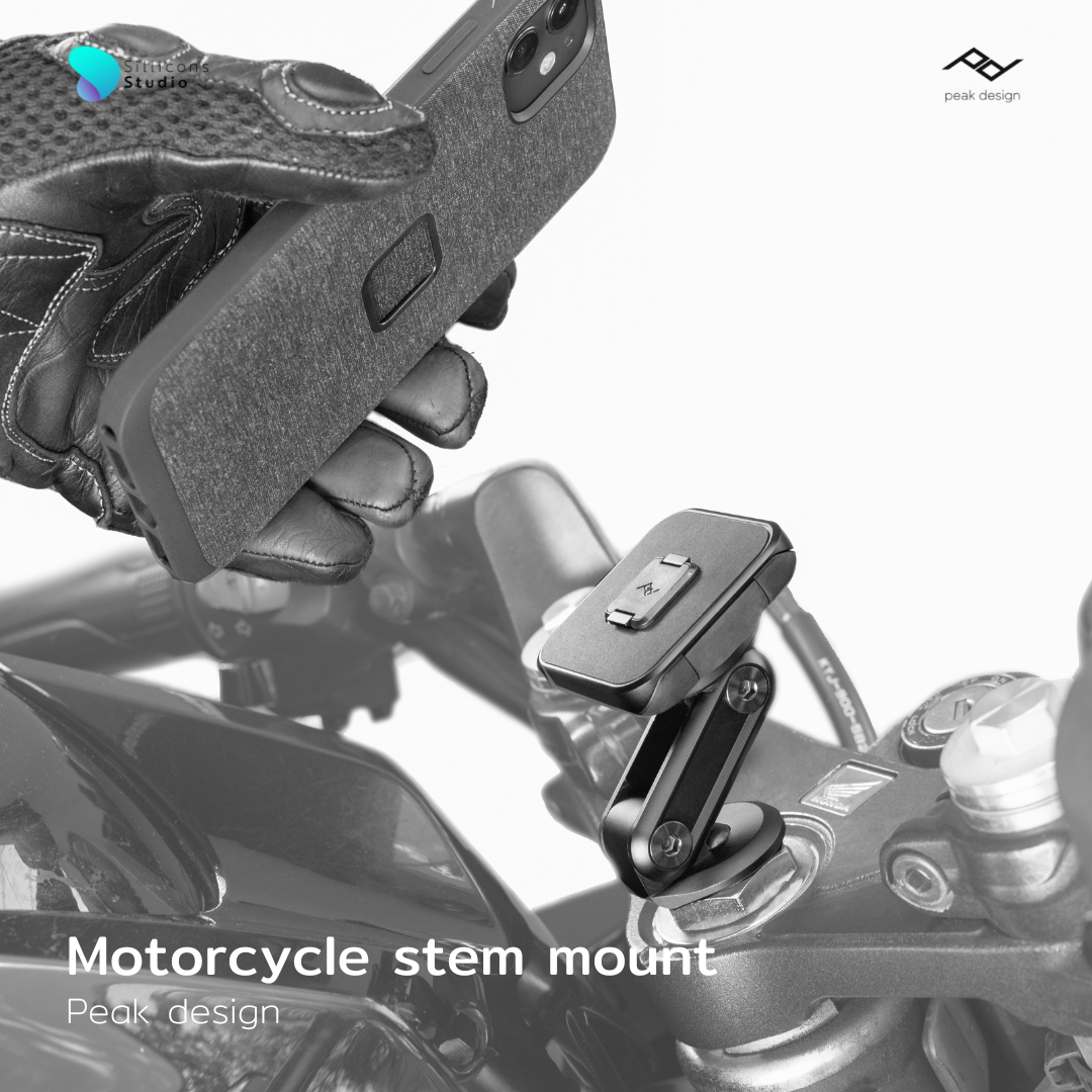 12mm Motorcycle Stem Mount & Hard Tough Case for iPhone 8 PLUS fits Kawasaki & Honda Blackbird (sku 39106)
