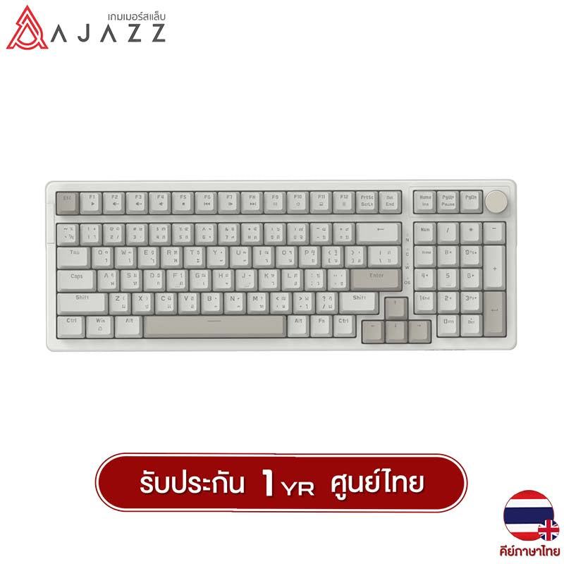 (คีย์ไทย) Ajazz AK992 Retro 100% LED Light Gasket Wired Mechanical Keyboard