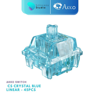 (45 ตัว) Akko CS Switch - Crystal Blue switch Linear switch สวิตช์คีย์บอร์ด Mechanical Switch สำหรับ Mechanical Keyboard