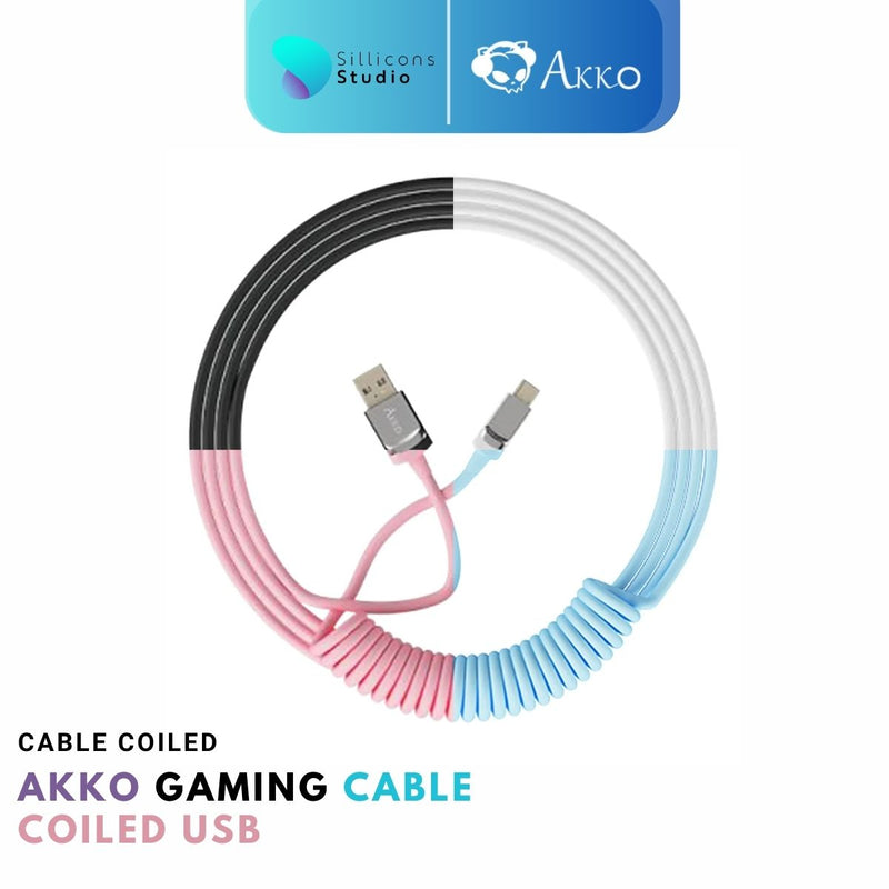 AKKO GAMING CABLE COILED 4 สี สายคีย์บอร์ด USB Type C to A สายขด สำหรับ Mechanical Keyboard คีย์บอร์ดคัสต้อม คีย์บอร์ด