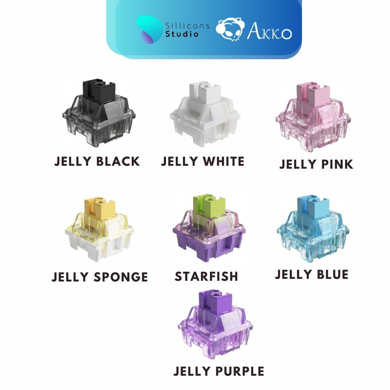 (45 ตัว) AKKO CS Jelly Blue Starfish Black Pink White Sponge Switch Linear switch สวิตช์คีย์บอร์ด Mechanical Switch