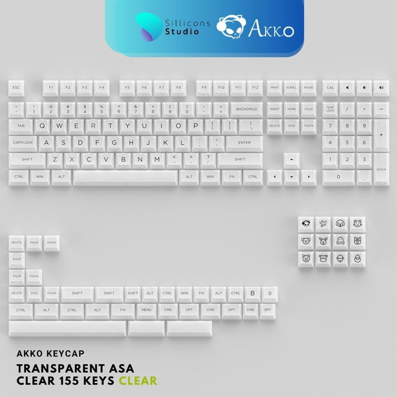 คีย์แคป Akko ASA Clear Profile 155 Keys Keycap (EN)