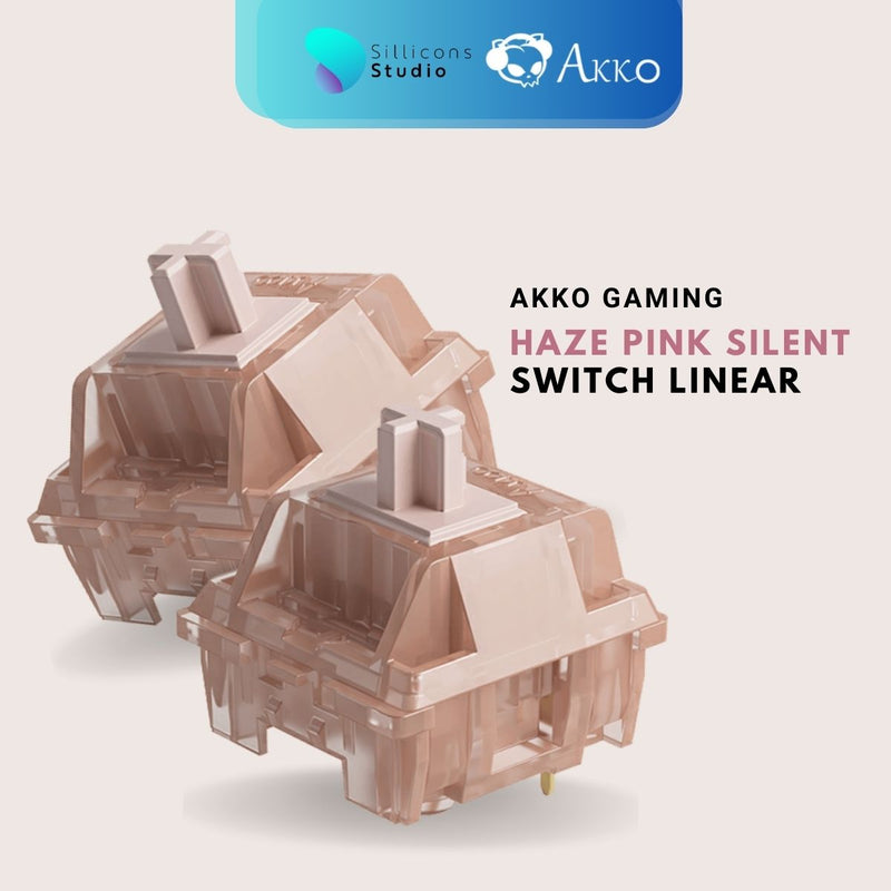 (45 ตัว) Akko Haze Pink Silent Switch Linear switch สวิตช์เงียบ Mechanical Switch สำหรับ Mechanical Keyboard