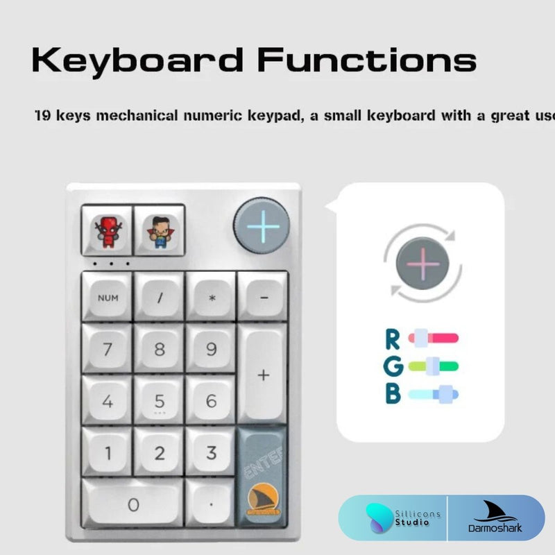 Darmoshark K3 pro Numpad แป้นตัวเลข Mechanical Keyboard
