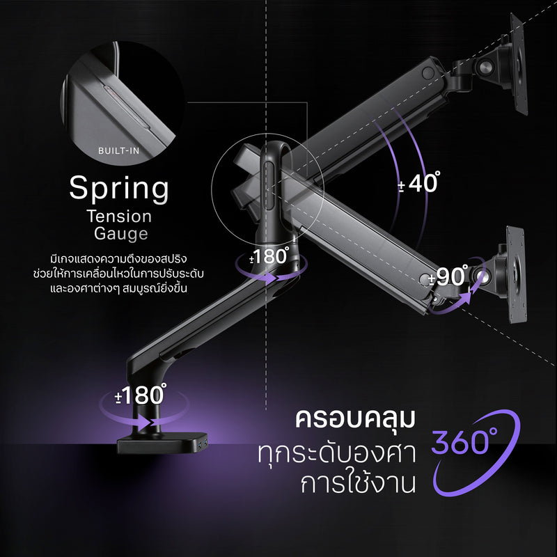 ประกัน 3 ปี Liv Extra Monitor Arm Iconic Ring RedDot Winner ขาตั้งจอคอม ขาจับจอคอม แบบเดี่ยว 17-35 นิ้ว