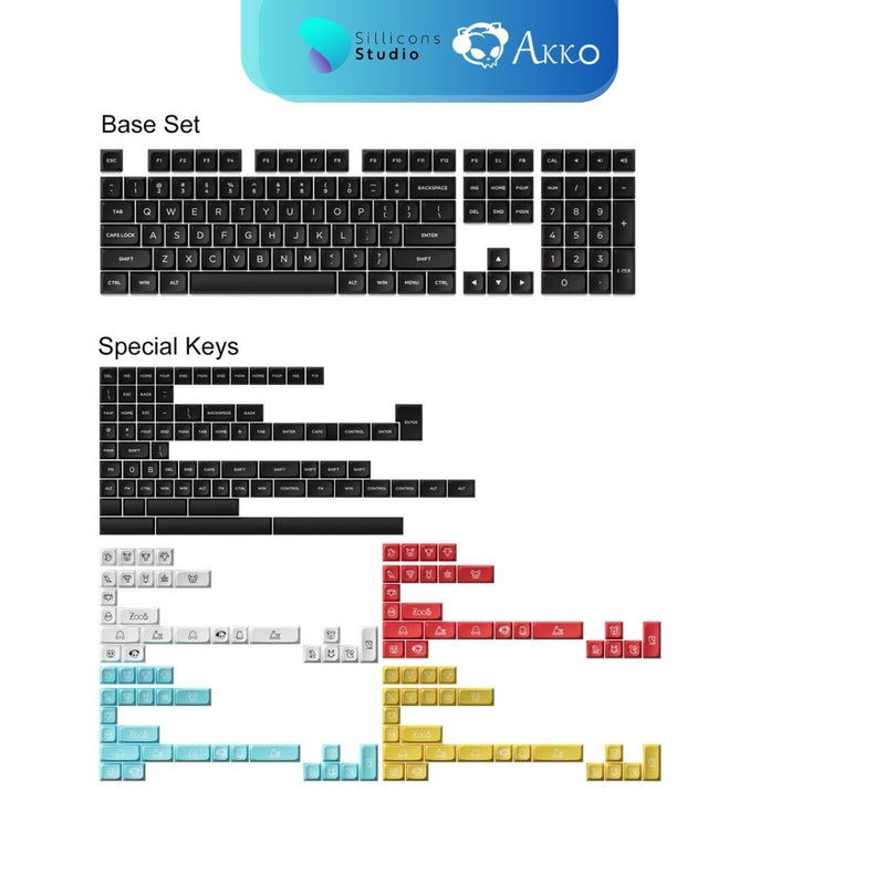คีย์แคป AKKO PBT Double-Shot Keycap set - WOB Building Blocks (MDA profile) 282 ปุ่ม PBTKeycaps Set