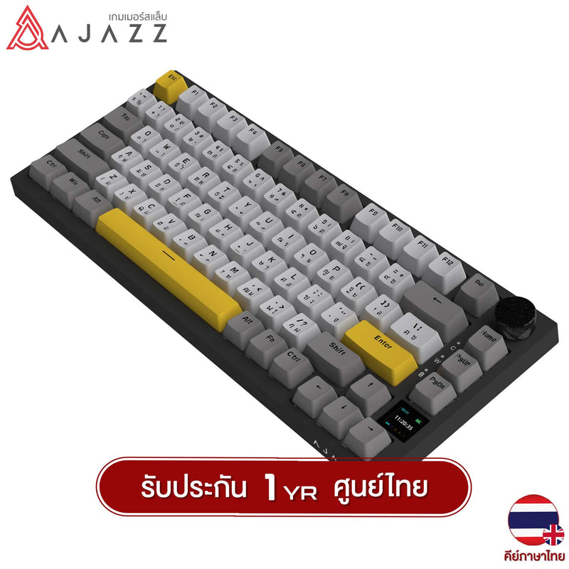 (คีย์ไทย) คีย์บอร์ดเกมมิ่ง Ajazz AK820 Pro TFT Screen Tri-Mod RGB Flying Fish Switch Mechanical Keyboard รับประกันสินค้า 1 ปี