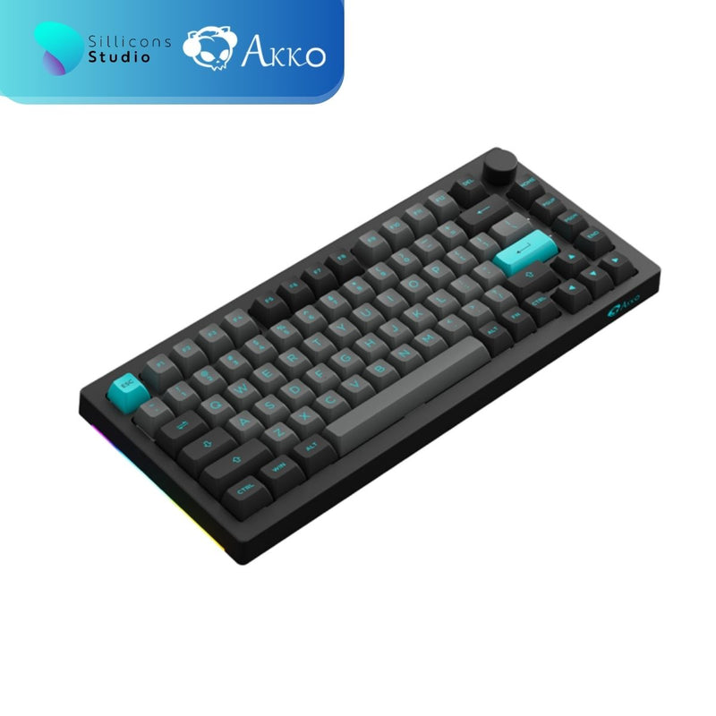 คีย์บอร์ด AKKO 5075B Plus สี Black&Cyan 75% RGB [Akko CS Silver]