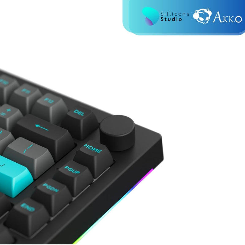 คีย์บอร์ด AKKO 5075B Plus สี Black&Cyan 75% RGB [Akko CS Silver]