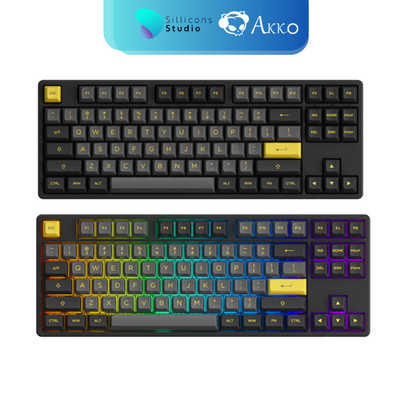 คีย์บอร์ด AKKO 5087B Plus Black & Gold RGB Hotswap 2.4GHz Bluetooth Wireless 87% TKL Mechanical Keyboard
