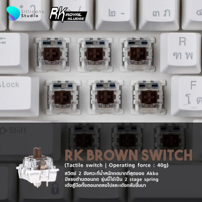 คีย์บอร์ด Royal Kludge RK100 คีย์ไทยไฟลอด Hotswap RGB Wireless 2.4g Bluetooth Mechanical Keyboard rk คีย์บอร์ดไร้สาย
