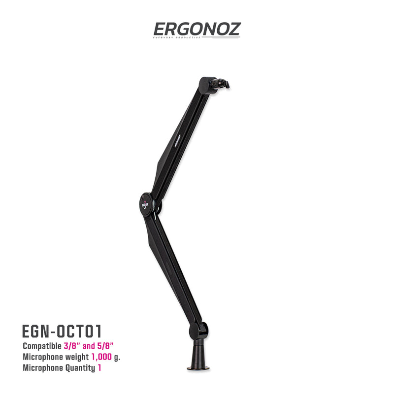 ERGONOZ Octavia Series Microphone Boom Arm  แขนจับไมค์ สำหรับสายเกมเมอร์ นักดนตรี หรือสายคอนเทนท์ทั้งหลาย  Gadget ใหม่ยกระดับโต๊ะทำงานให้ดูดี และทำงานอย่างมีประสิทธิภาพ