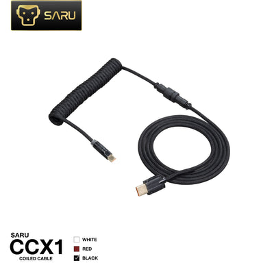 EGA SARU COILED CABLE CCX1 USB-A to USB-C สายเคเบิลสำหรับแมคคานิคอลคีย์บอร์ดและคัสตอมคีย์บอร์ด ยาว 168.5 ซม.