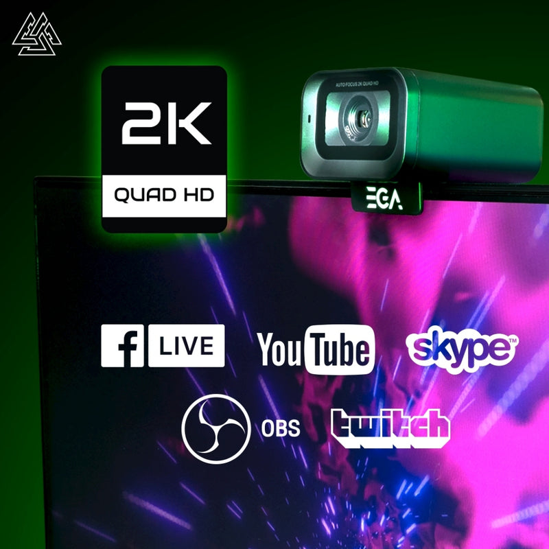 EGA GW1 Pro Webcam 2K Auto focus เว็บแคมสำหรับสตรีม Streaming Webcam มีไมค์