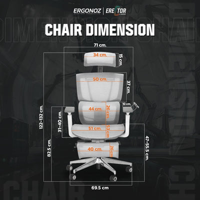 ERGONOZ ERECTOR SERIES Professional Ergonomic chair เก้าอี้คอมพิวเตอร์ เก้าอี้ทำงาน เก้าอี้เพื่อสุขภาพ เก้าอี้ ergonomic