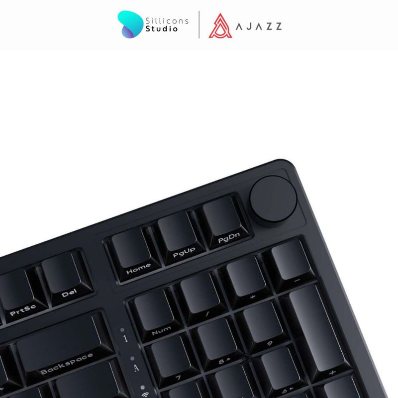 (คีย์ภาษาอังกฤษ) คีย์บอร์ดเกมมิ่ง Ajazz AK992 Side Carve Black Gasket Red Switch Tri-Mod Hotswappable Wireless Mechanical Keyboard รับประ