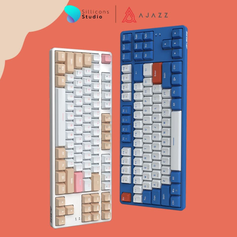 (คีย์ไทย) Ajazz AK871 คีย์บอร์ดเกมมิ่ง Wirelss Hotswap Dual Module(2.4+BT) TKL 80% 87Key Mechanical Keyboard รับประกันสินค้า 1 ปี