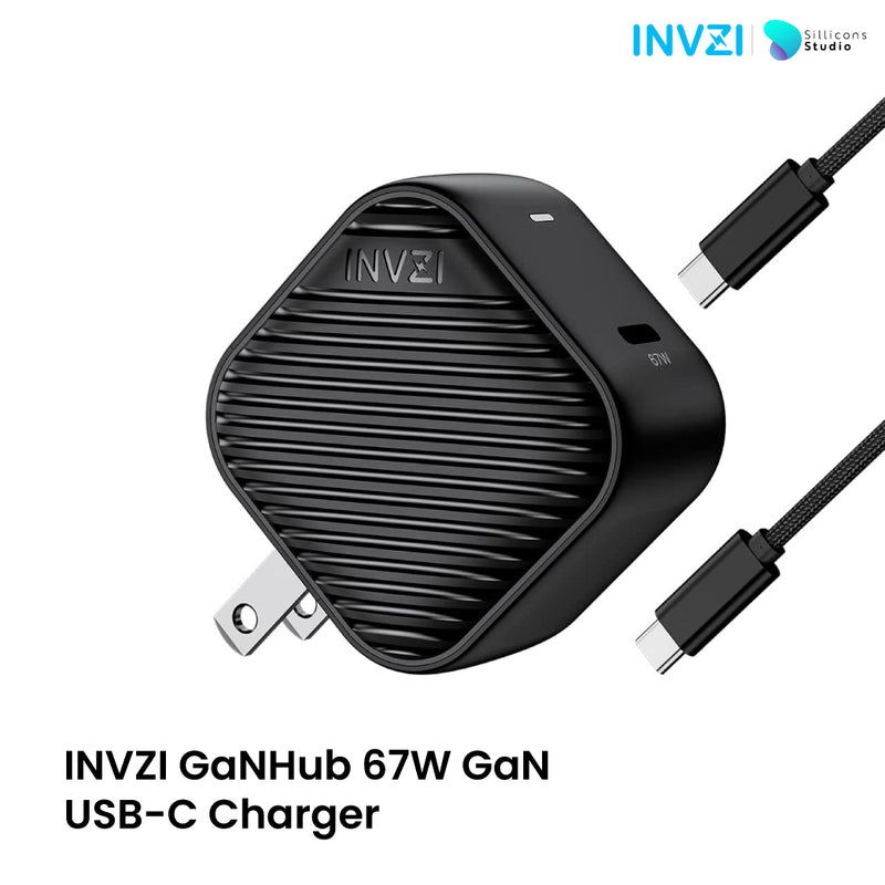 [ของแท้ถูกลิขสิทธิ์] INVZI หัวชาร์จเร็ว USB-C 67W GaN Tech II (PD) ชาร์จไว ขนาดเล็ก รองรับอุปกรณ์ USB-C รับประกัน 1 ปี