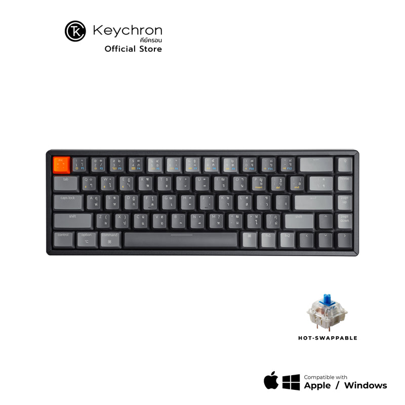 Keychron K6 Wireless Hot-swappable Mechanical Keyboard  คีย์บอร์ดไร้สาย ภาษาไทย
