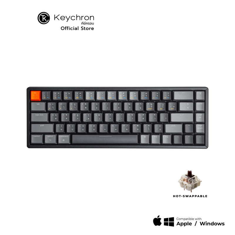Keychron K6 Wireless Hot-swappable Mechanical Keyboard  คีย์บอร์ดไร้สาย ภาษาไทย