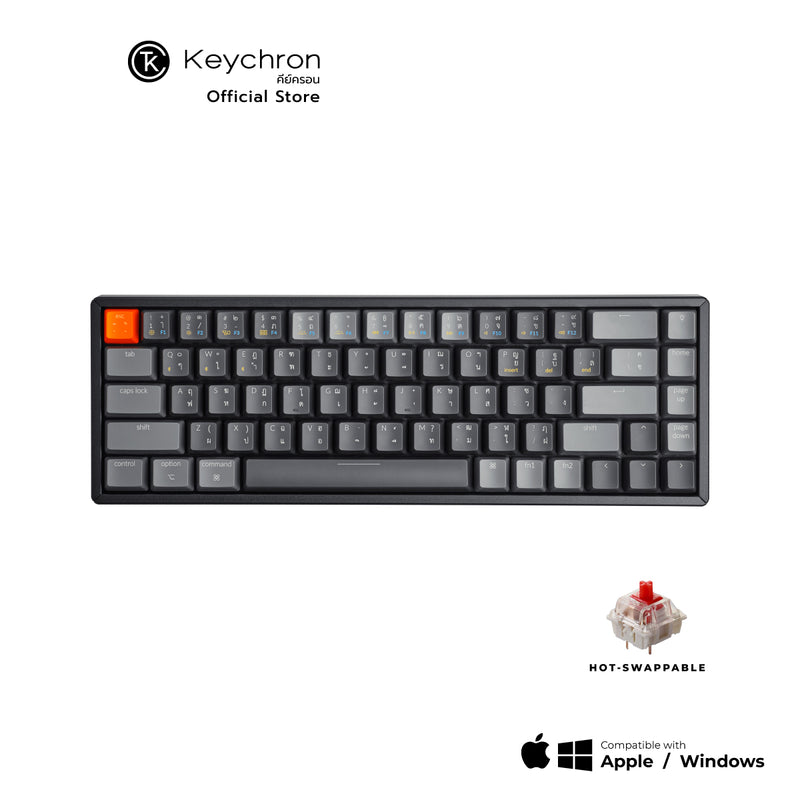 Keychron K6 Wireless Hot-swappable Mechanical Keyboard  คีย์บอร์ดไร้สาย ภาษาไทย