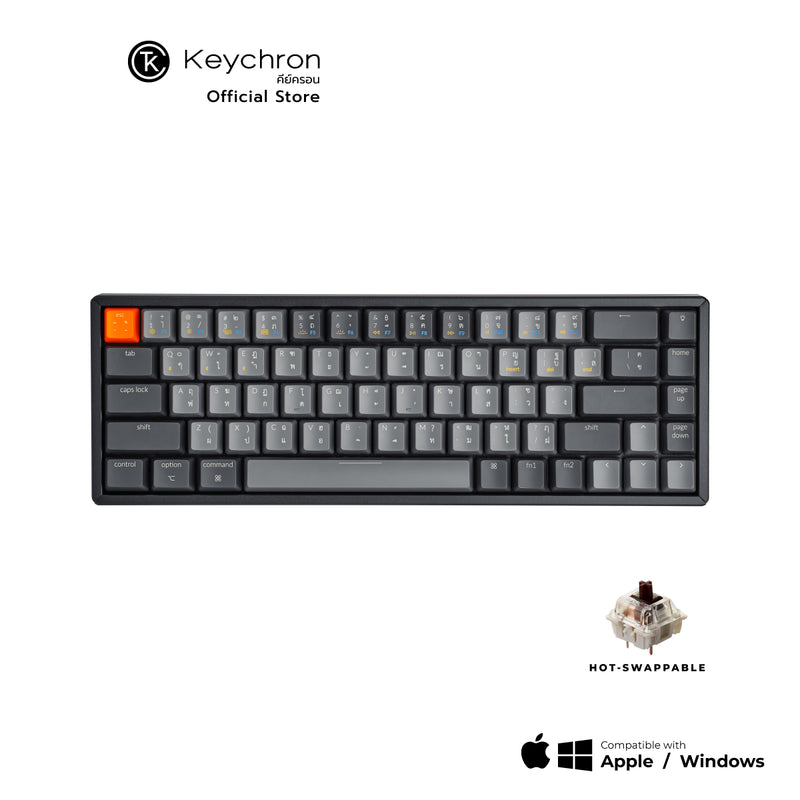 Keychron K6 Wireless Hot-swappable Mechanical Keyboard  คีย์บอร์ดไร้สาย ภาษาไทย