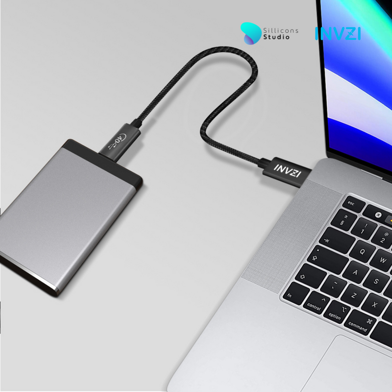 (รับประกัน 1 ปี) สายชาร์จ INVZI USB4.0 Gen3 Cable USB-C (USB-IF Certified) 40Gbps ของแท้ถูกลิขสิทธิ์