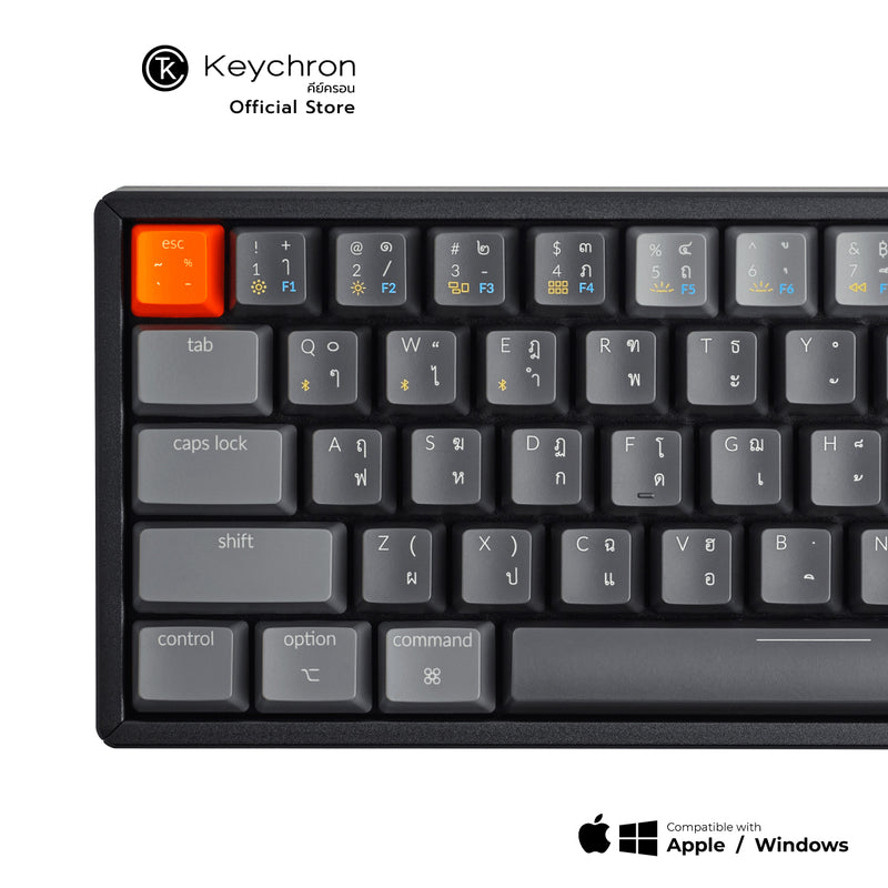 Keychron K6 Wireless Hot-swappable Mechanical Keyboard  คีย์บอร์ดไร้สาย ภาษาไทย
