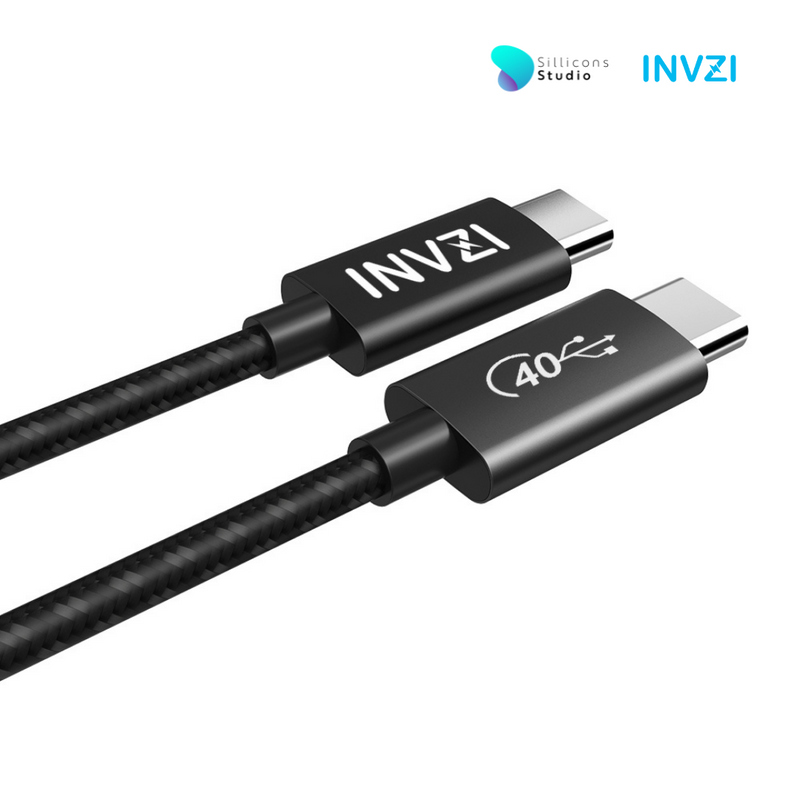 (รับประกัน 1 ปี) สายชาร์จ INVZI USB4.0 Gen3 Cable USB-C (USB-IF Certified) 40Gbps ของแท้ถูกลิขสิทธิ์