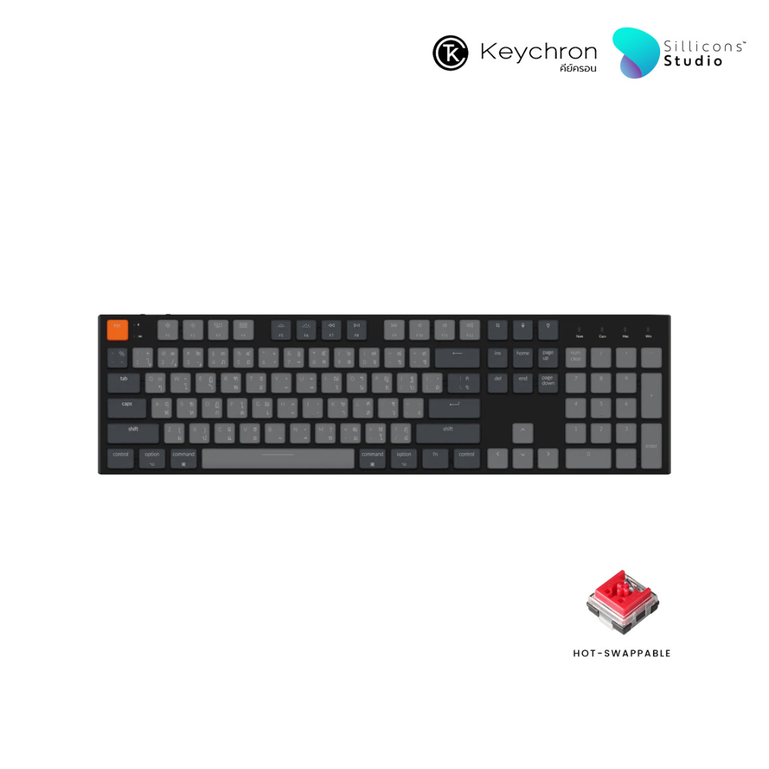 Keychron K5 Full size Ultra slim Wireless mechanical Keyboard คีย์บอร์ดไร้สาย ภาษาไทย