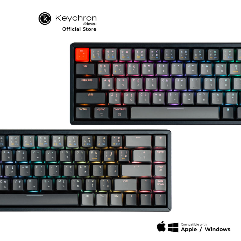 Keychron K6 Wireless Hot-swappable Mechanical Keyboard  คีย์บอร์ดไร้สาย ภาษาไทย