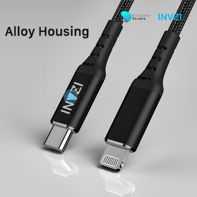 (รับประกัน 1 ปี) สายชาร์จ USB-C  to Lightning Cable 2M. (MFi-Certified) INVZI ของแท้ถูกลิขสิทธิ์
