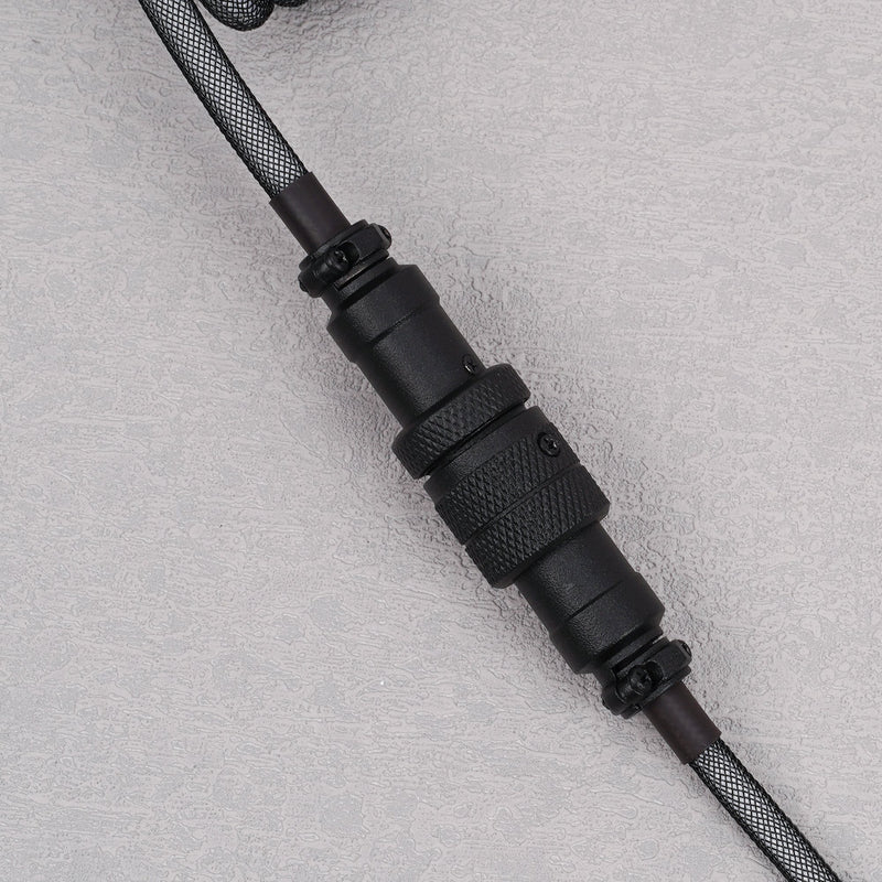 (KBDFANS) CABLE COIL GREY&BLACK HANDMADE CUSTOM MECHANICAL KEYBOARD USB-C