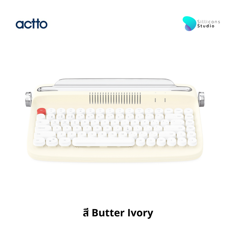 คีย์บอร์ดไร้สายดีไซน์ย้อนยุค Actto Retro Bluetooth Keyboard [คีย์ไทย-อังกฤษ]