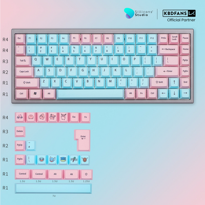 (KBDFans) PINK AND BLUE CHERRY PROFILE DYE-SUB DP0813