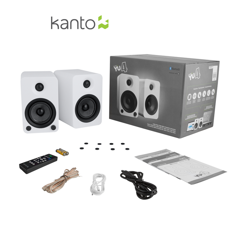 Kanto YU4 ลำโพงคุณภาพ Powered Bookshelf Speakers with Bluetooth and Phono Preamp