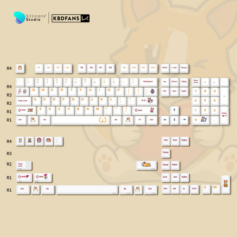 (KBDFans) CHERRY PROFILE CORGI PBT DYE-SUB KEYCAPS