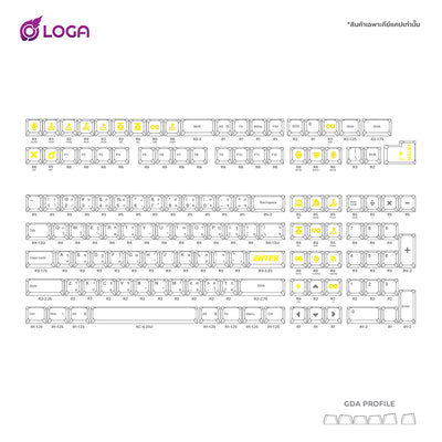LOGA CRYSTAL SERIES :132 KEYS CLEAR KEYCAP SET