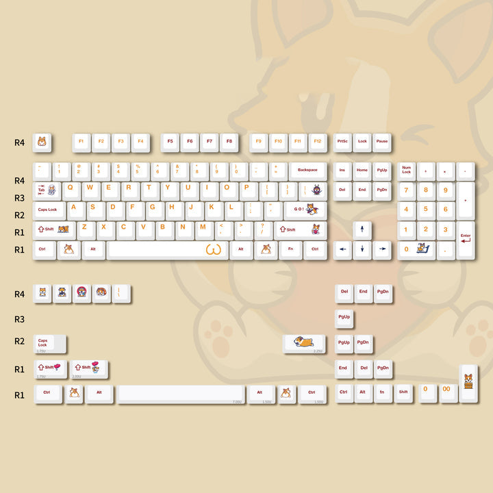(KBDFans) CHERRY PROFILE CORGI PBT DYE-SUB KEYCAPS